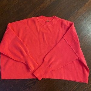 Free People hot pink oversized sweater- size xs-m